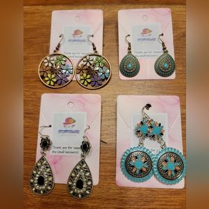 4 sets Boho Style Vintage Eardrop Earrings